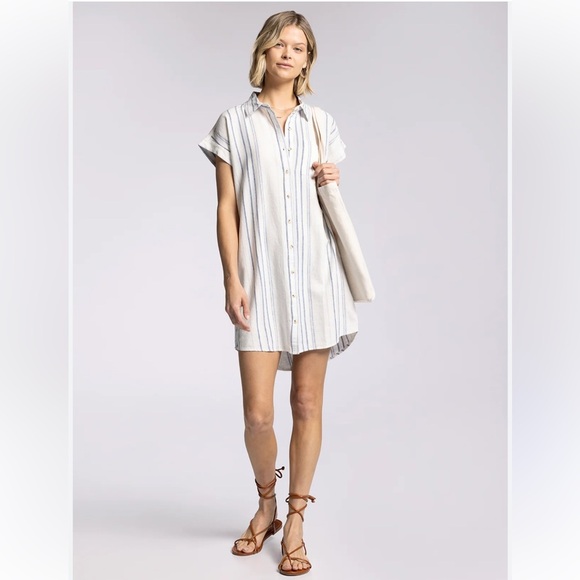 Thread and Supply Judson Dress Desert Rose Blush & Pink Striped X-Small NWT - Picture 6 of 6